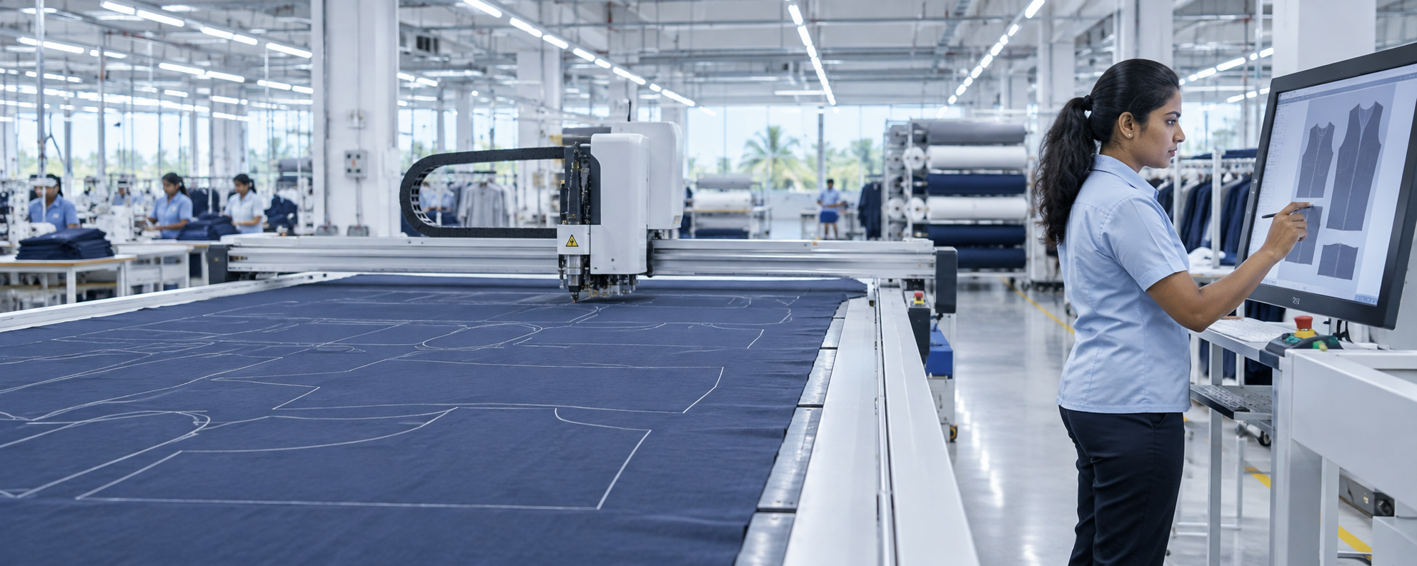 Illustrative AI-generated textile and apparel visual