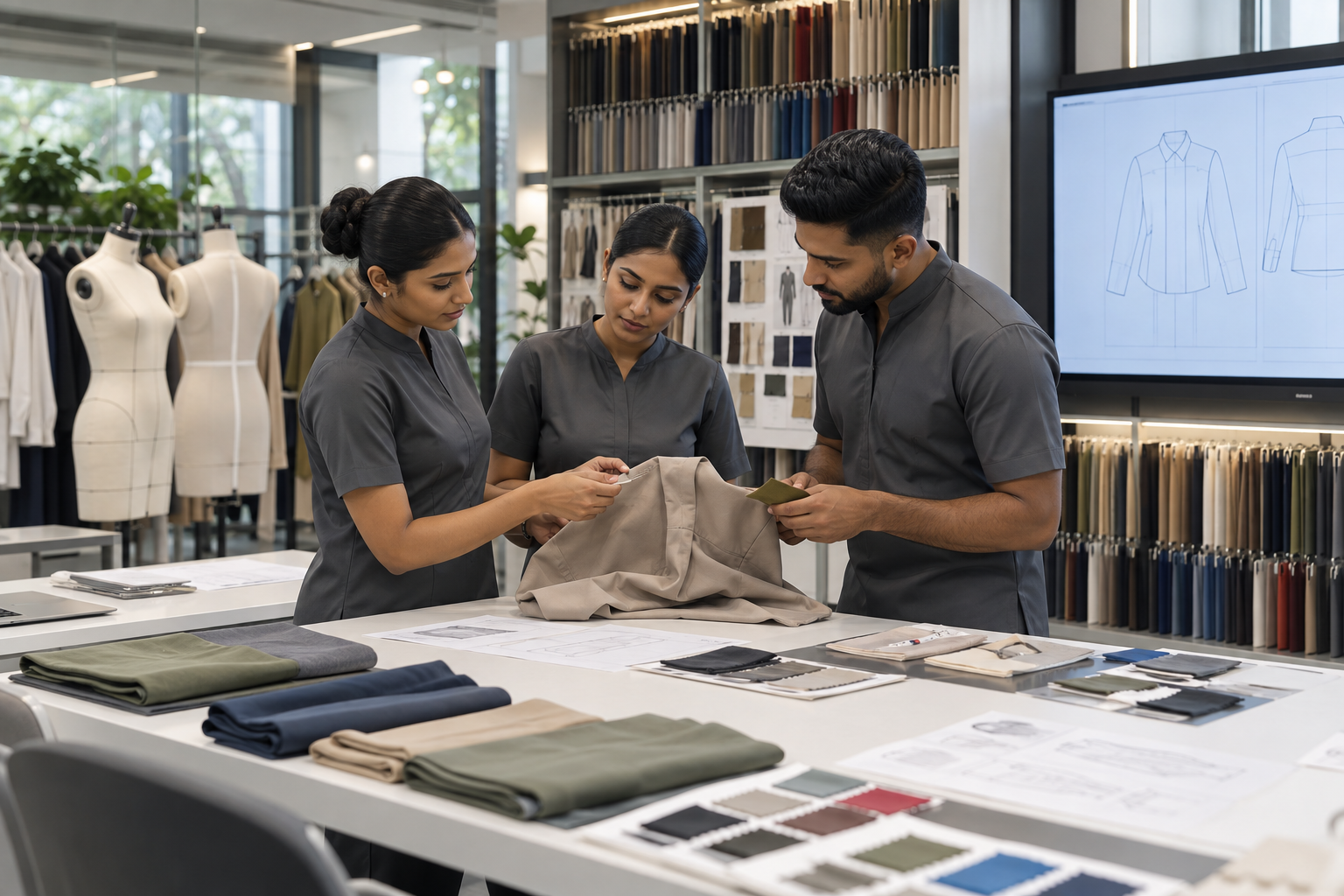 Illustrative AI-generated textile and apparel visual