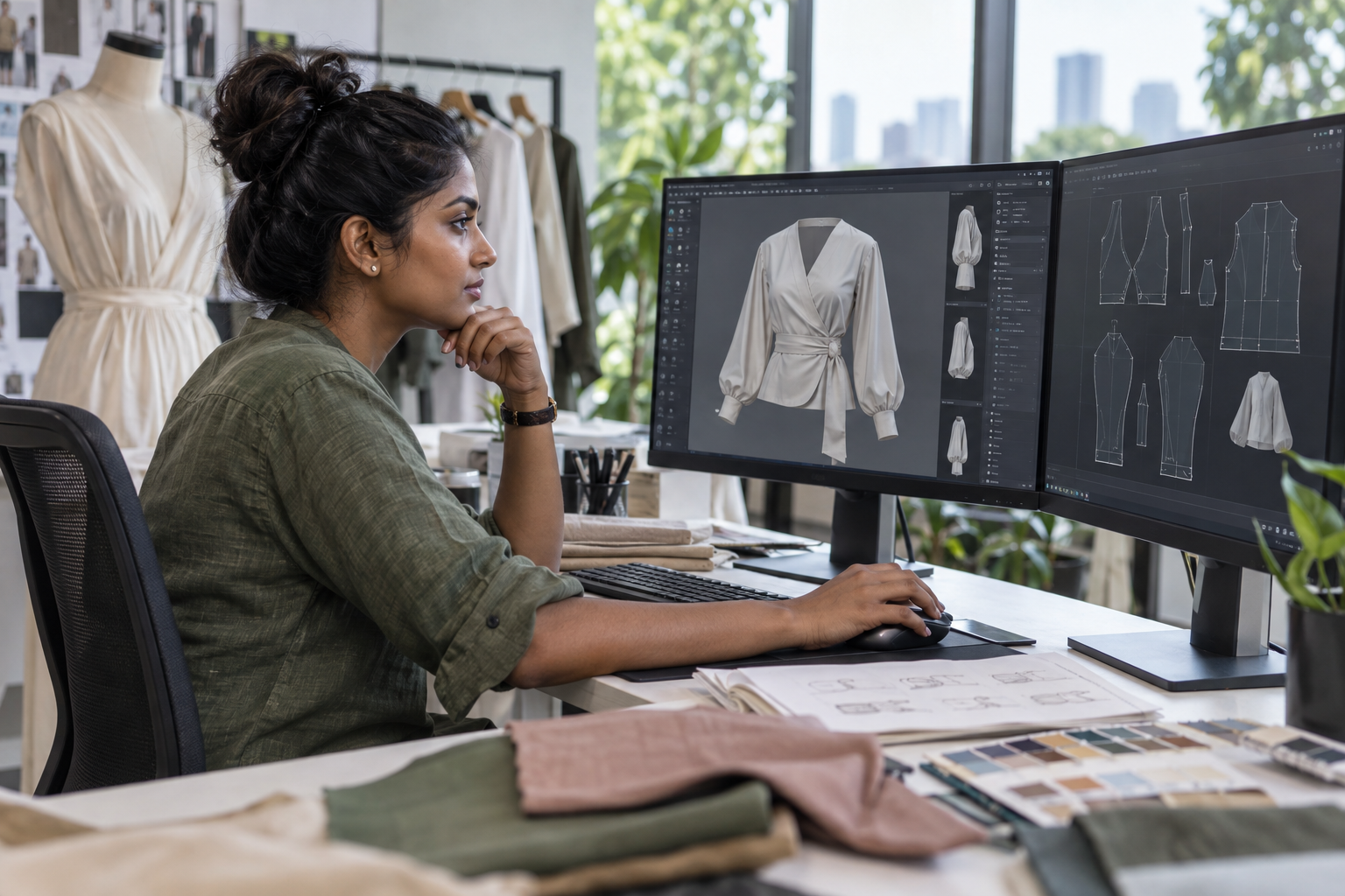 Illustrative AI-generated textile and apparel visual