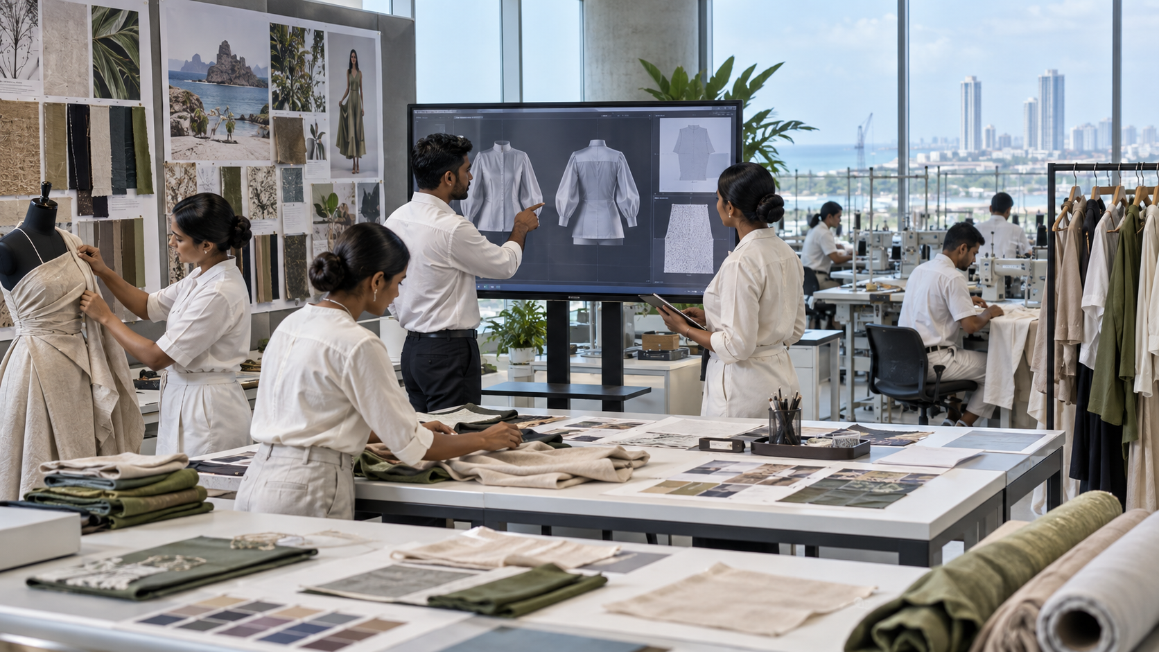 Illustrative AI-generated textile and apparel visual